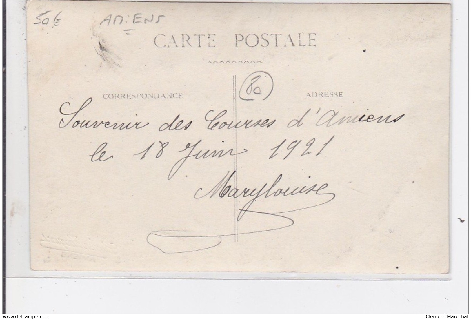 AMIENS : Souvenir Des Courses D'Amiens Le 18 Juin 1921 - Bon état - Amiens