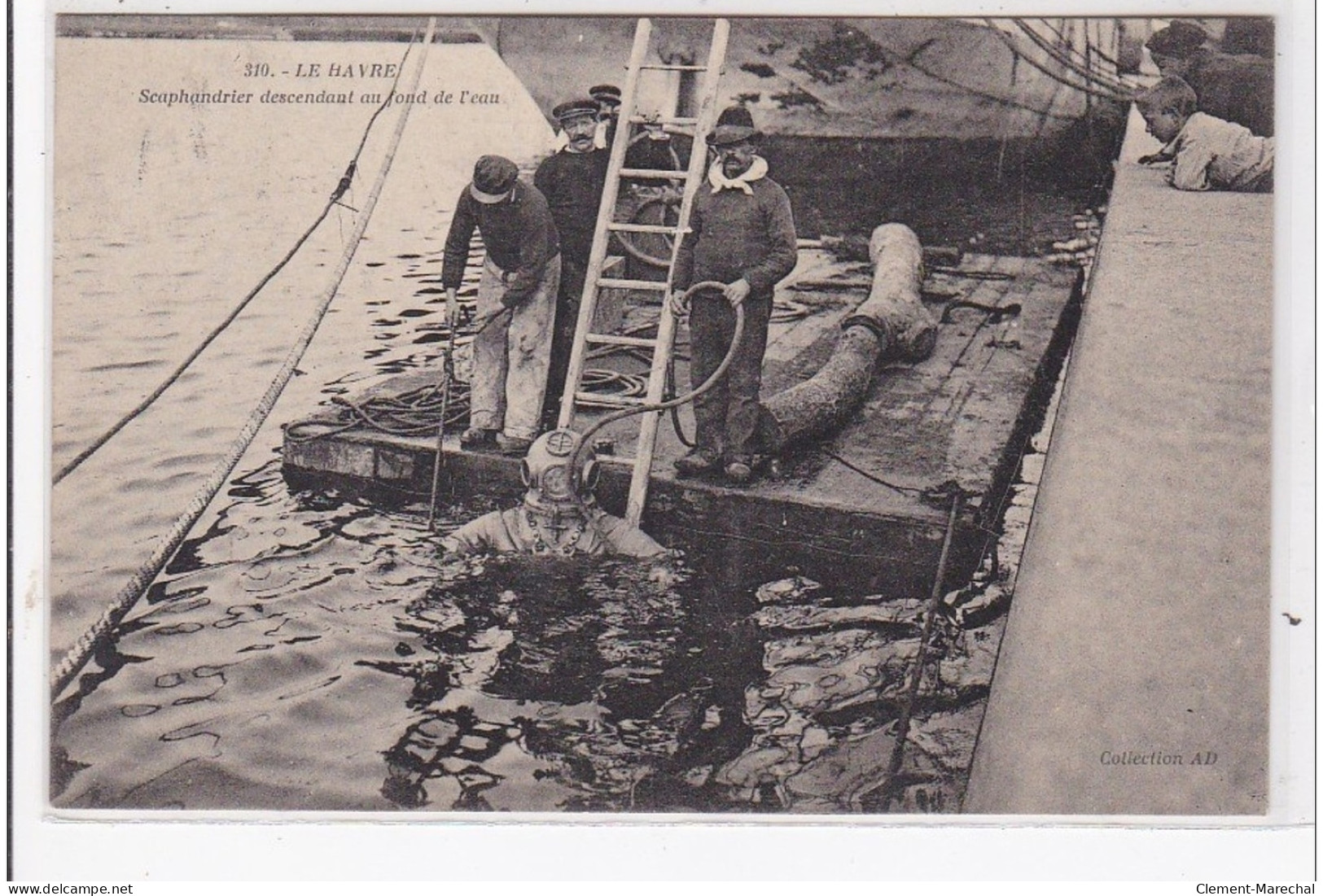 LE HAVRE : Scaphandrier Descendant Au Fond De L'eau - Très Bon état - Ohne Zuordnung