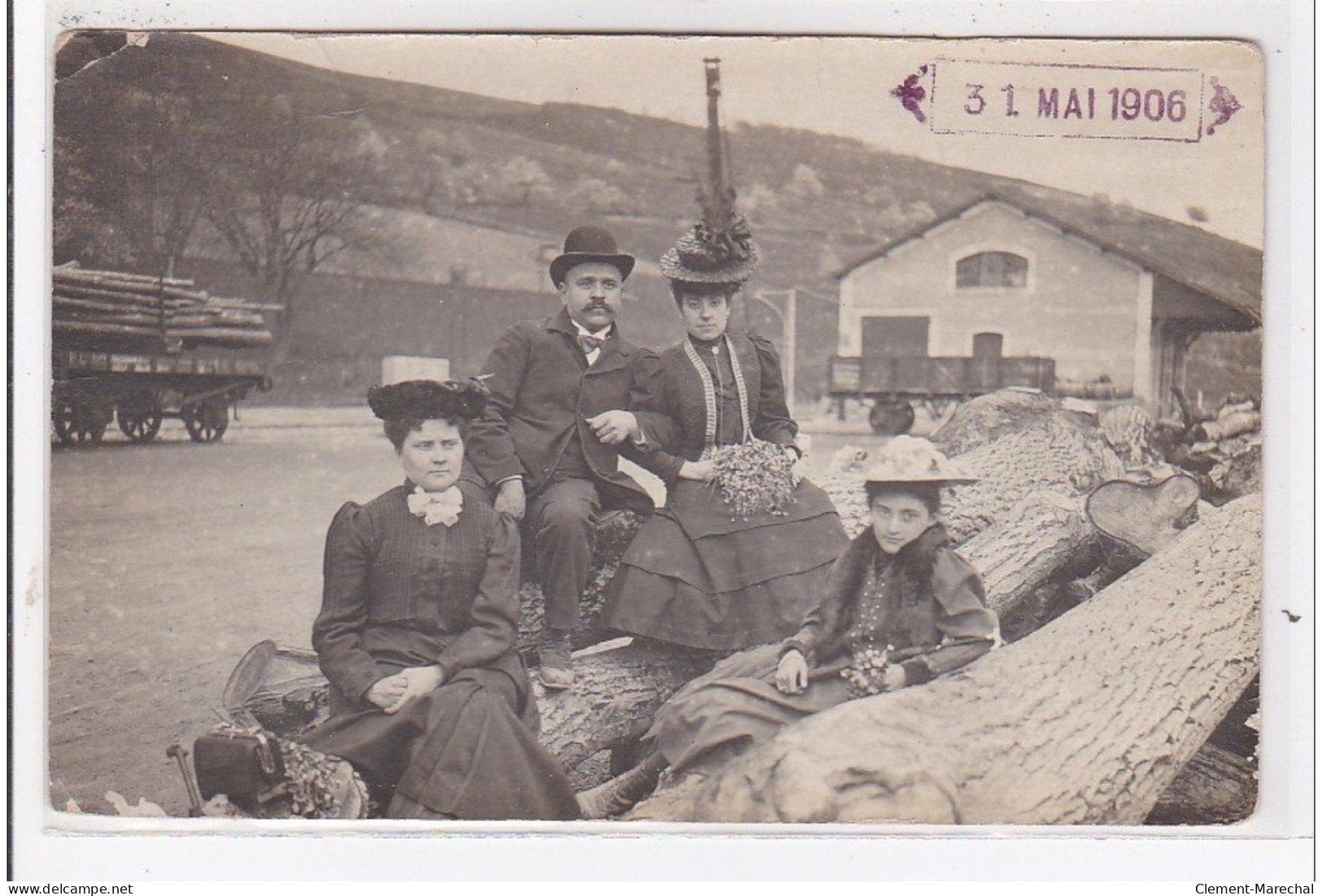 LYON : Gare, Bois, Personnages - Très Bon état - Other & Unclassified