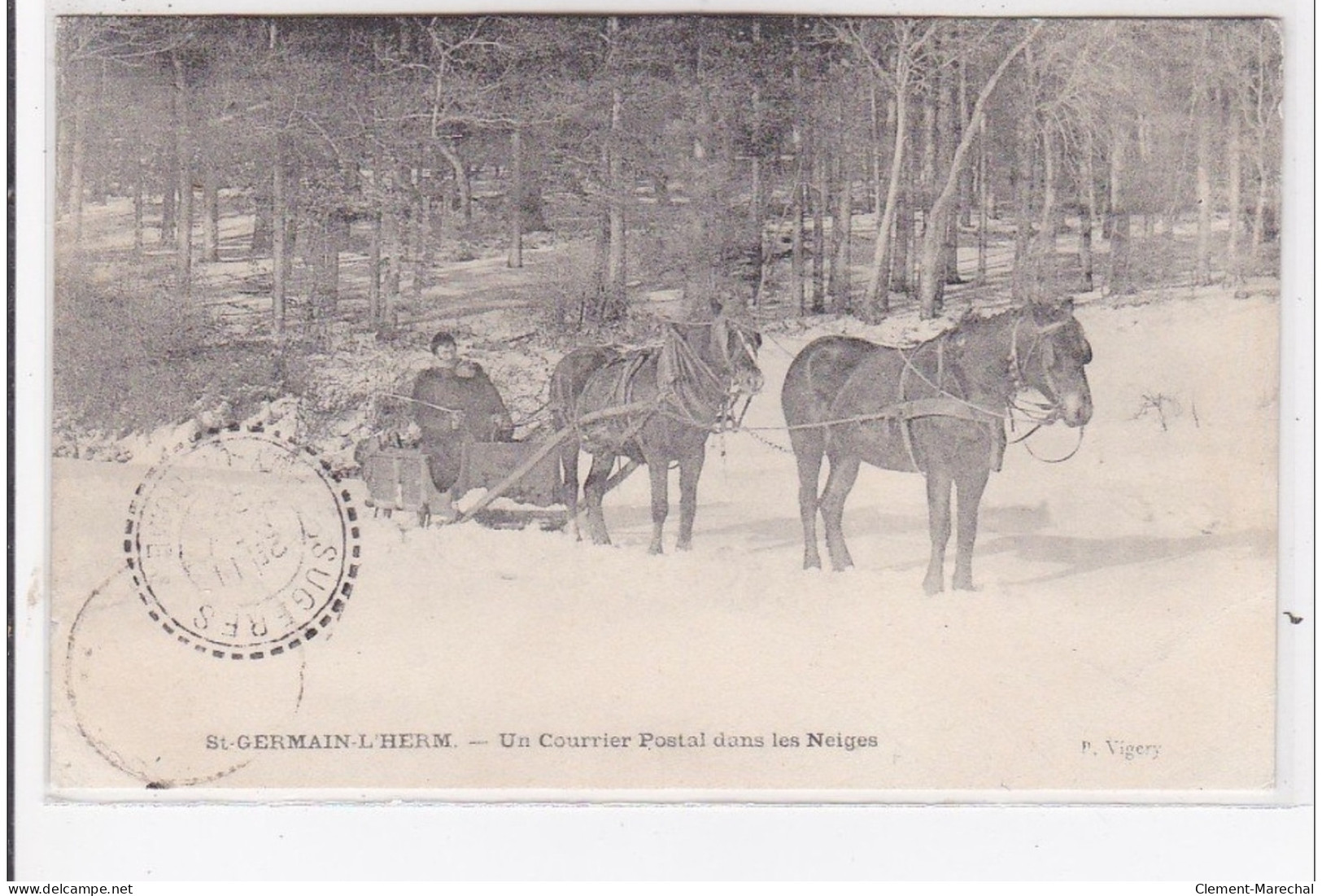 St-GERMAIN-L'HERM : Un Courrier Postal Dans Les Neiges - état - Other & Unclassified