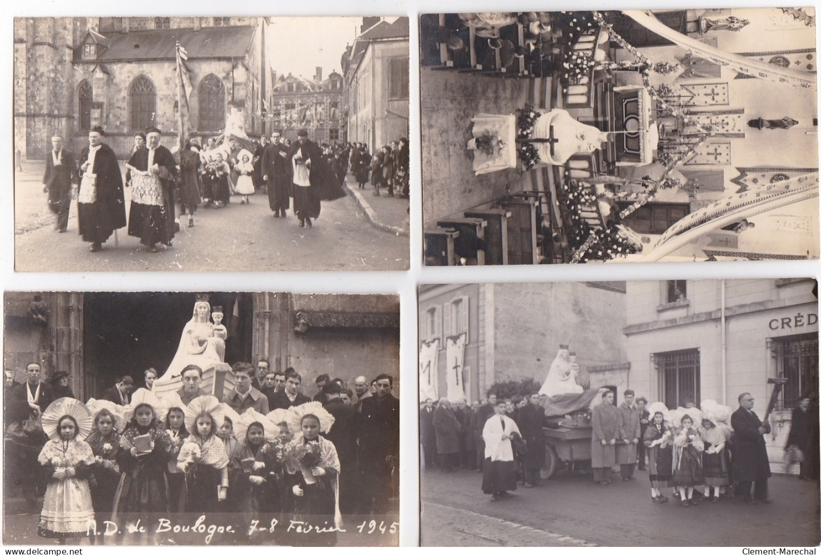 BOULOGNE-sur-MER : 4 CPA, Procession - Très Bon état - Boulogne Sur Mer