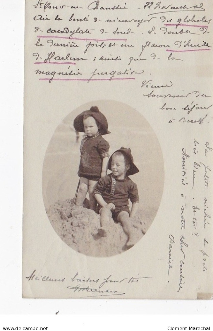 BERCK : lot de 6 cartes photo (villa enfant scènes de plage) - très bon état général