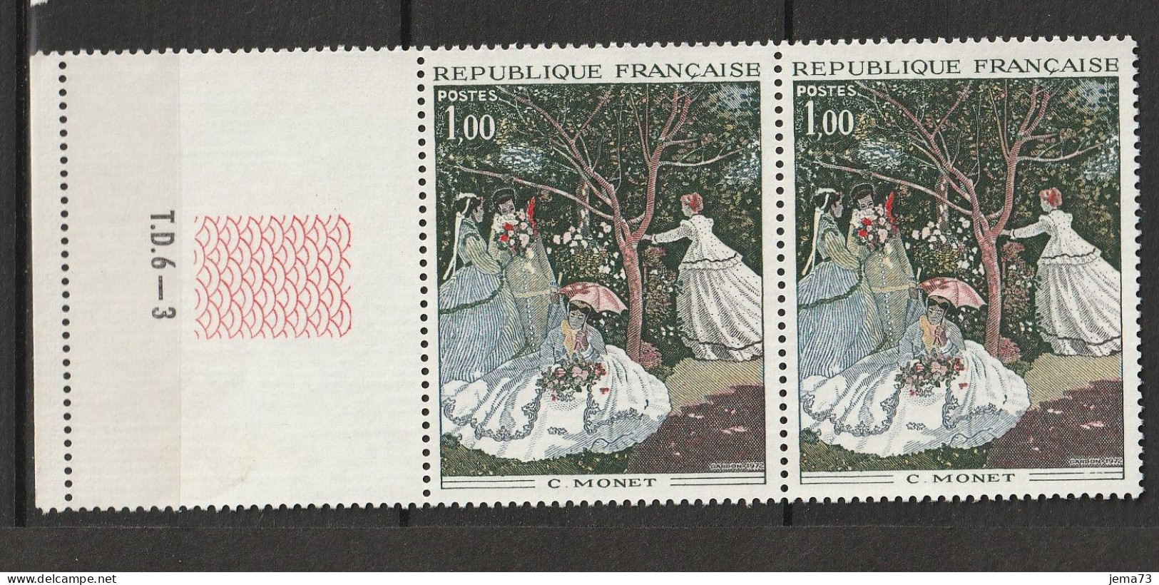 N° 1703 Oeubres D'Art: Claude Monet: Belle Paire De 2 Timbres Neuf Impeccable - Unused Stamps