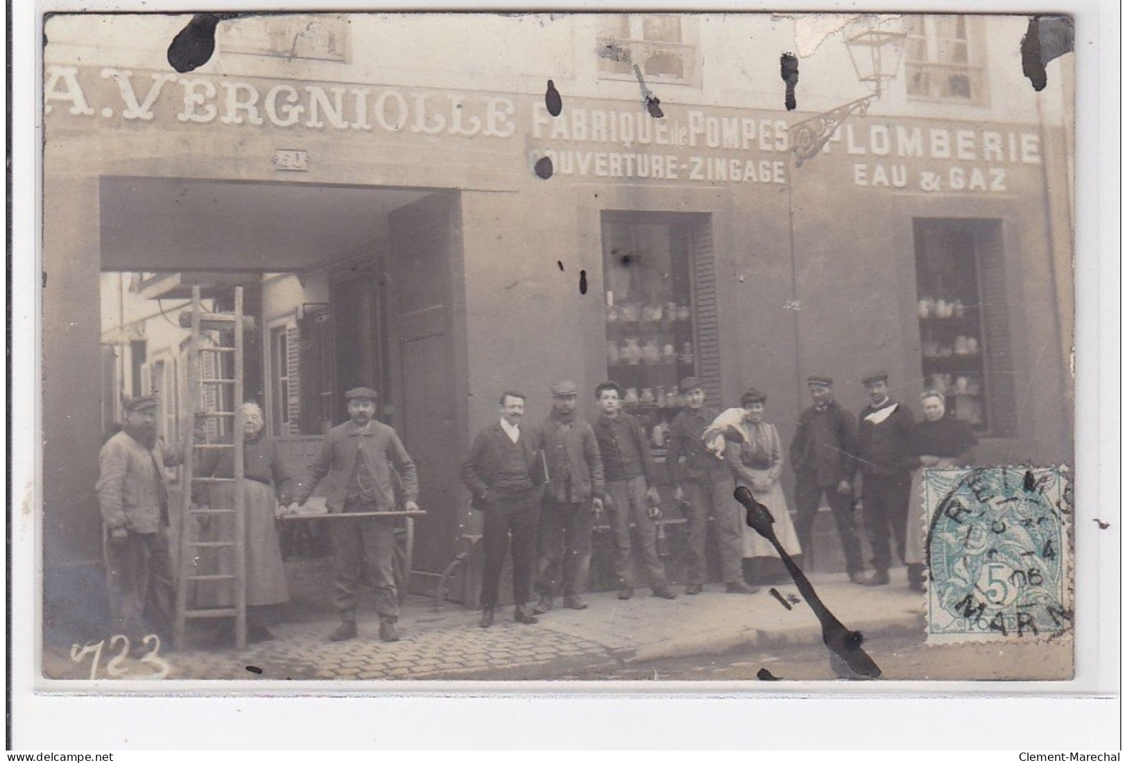 REIMS : A. Vergniolle, Fabrique De Pompe Ouverture-zingage, Plomberie Eau  Gaz - Très Bon état - Reims