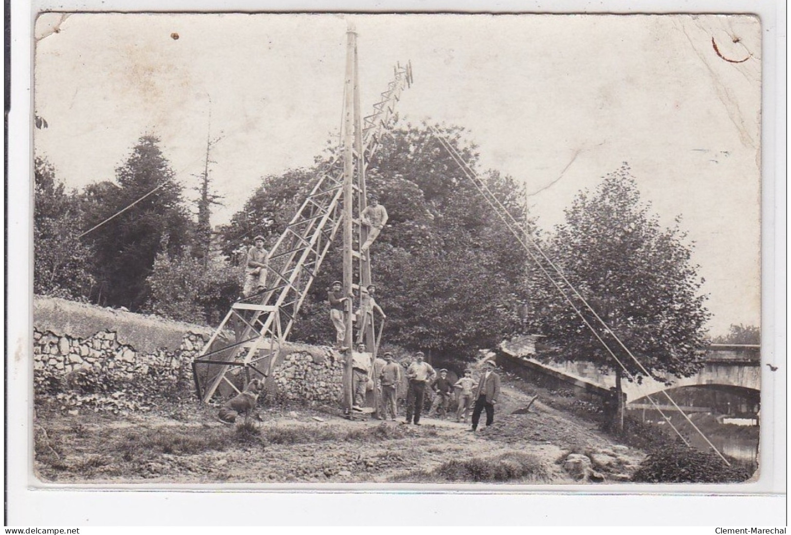 GERS : Pose De Poteaux électrique, Auch? (P. Frézignac, Photographe, Auch) - état - Andere & Zonder Classificatie