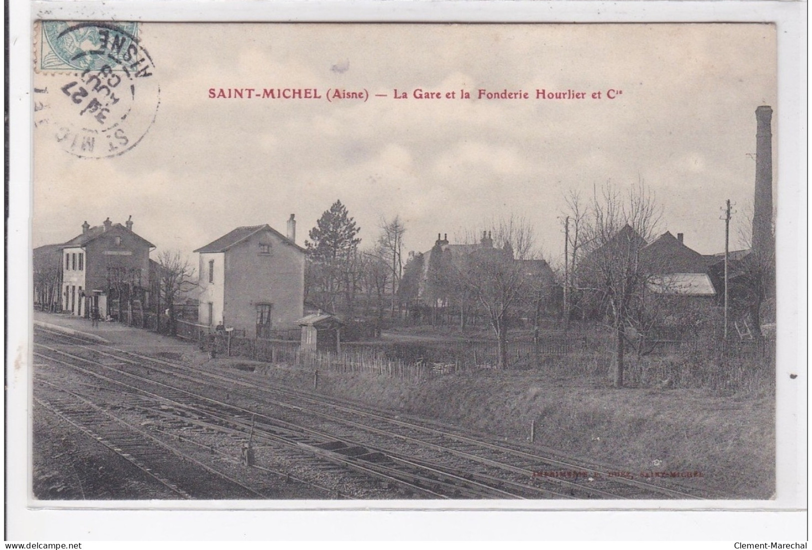 SAINT-MICHEL : La Gare Et La Fonderie Hourlier Et Cie - Tres Bon Etat - Other & Unclassified