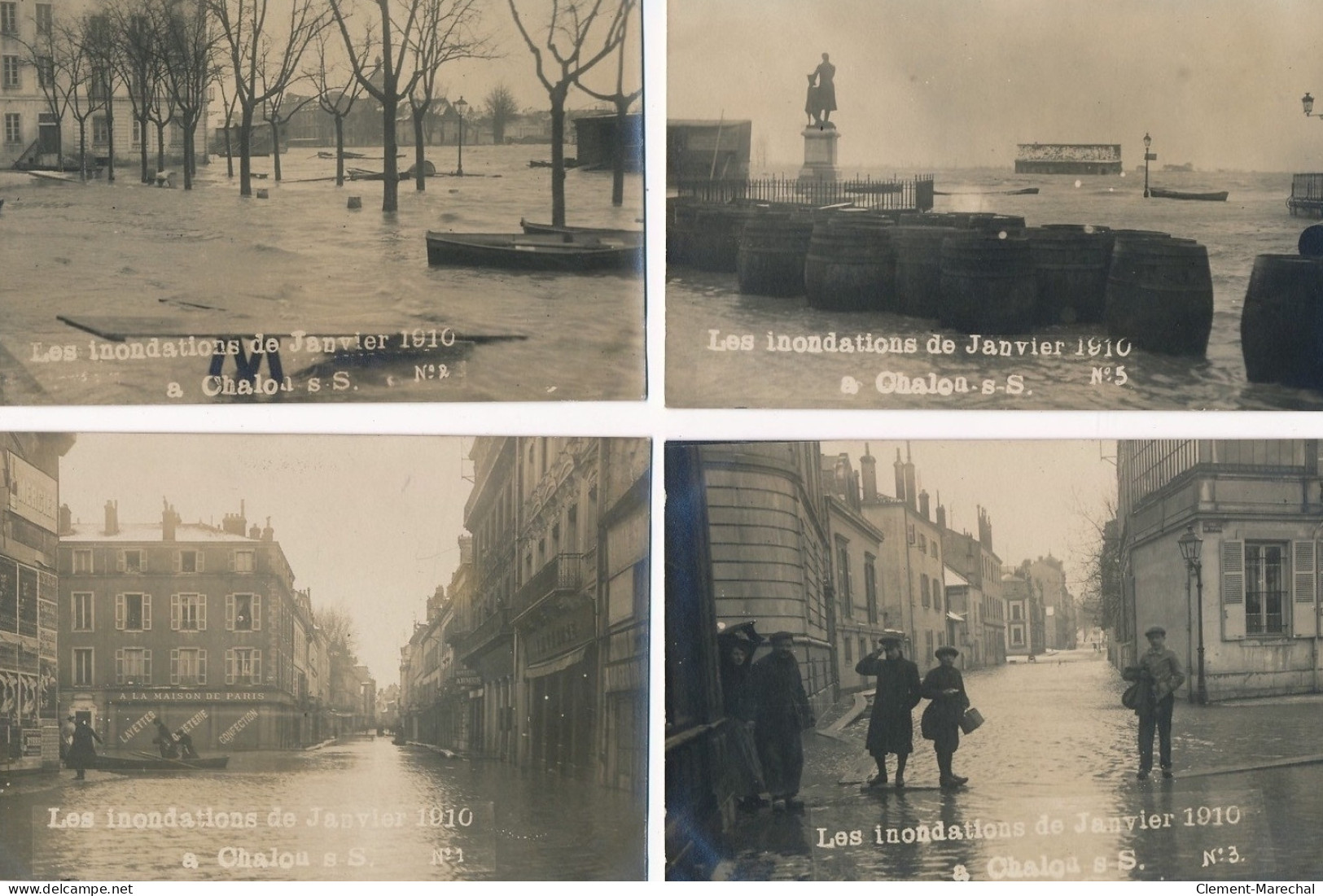 CHALONS-sur-SAONE : Serie De 22 CPA, Inondation 1910 Janvier - Tres Bon Etat - Chalon Sur Saone