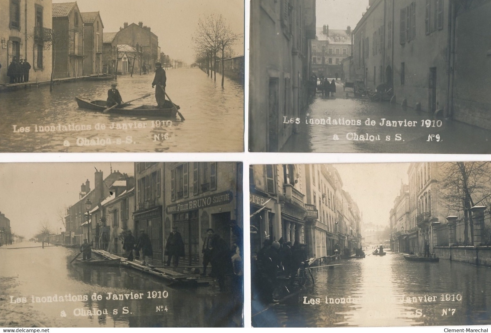 CHALONS-sur-SAONE : Serie De 22 CPA, Inondation 1910 Janvier - Tres Bon Etat - Chalon Sur Saone