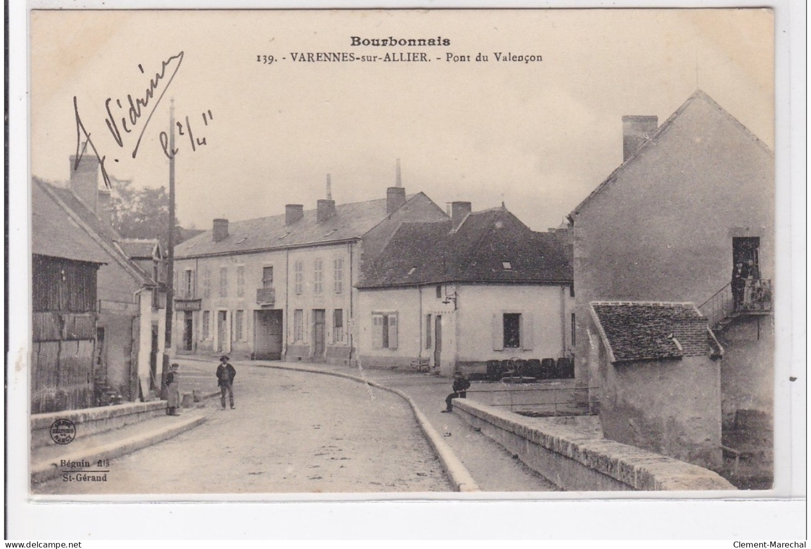 VARENNES-sur-ALLIER : Pont Du Valencon, Autographe Vedrines, Aviation - Tres Bon Etat - Andere & Zonder Classificatie