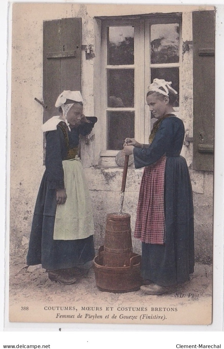 GOUEZEC : Femmes De Pleyben Et De Gouezec (tres Rare En Couleur) - Tres Bon Etat - Gouézec