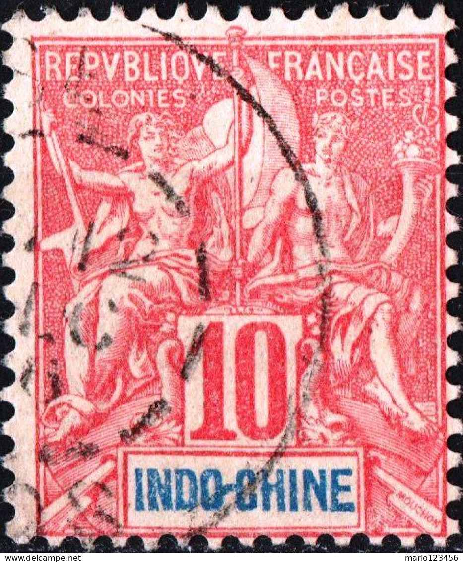 INDOCINA FRANCESE, INDOCHINA, TIPO “GROUPE”, 1900, USATI Yt:FR-IC 18, Scott:FR-IC 9 - Usados