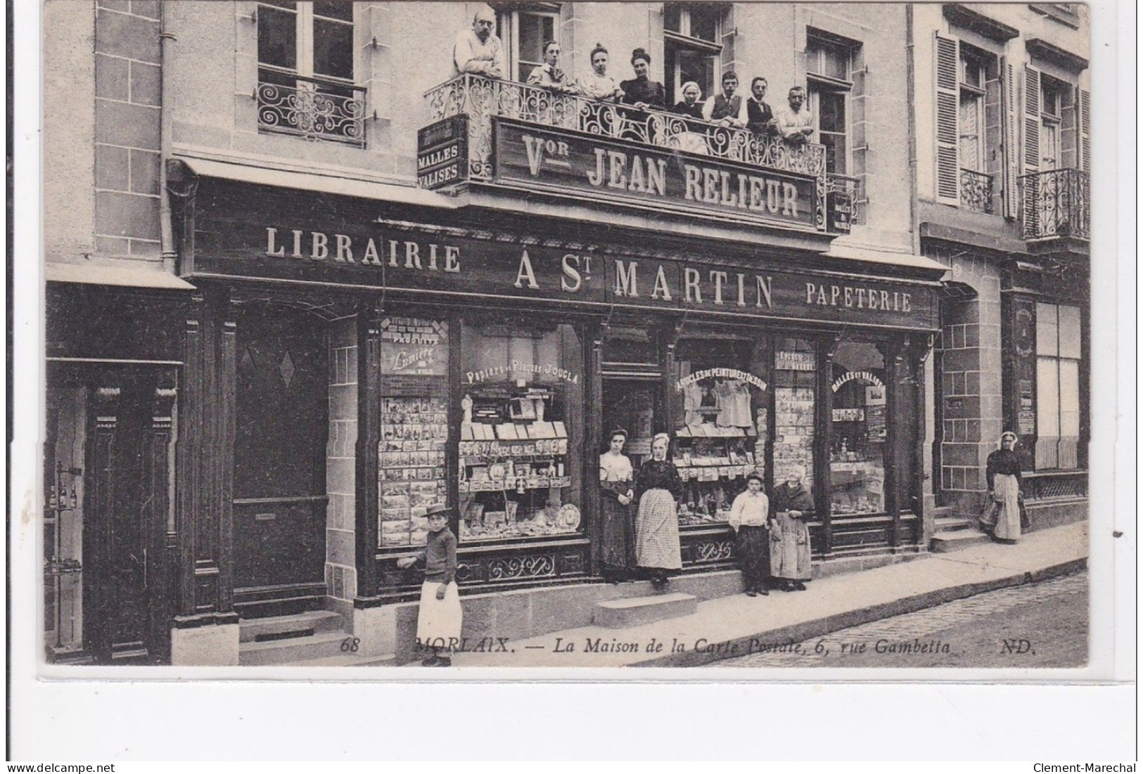 MORLAIX : La Maison De La Carte Postale 6 Rue Gambetta Librairie A St-martin Papeterie Von Jean Relieur - Tres Bon Etat - Morlaix