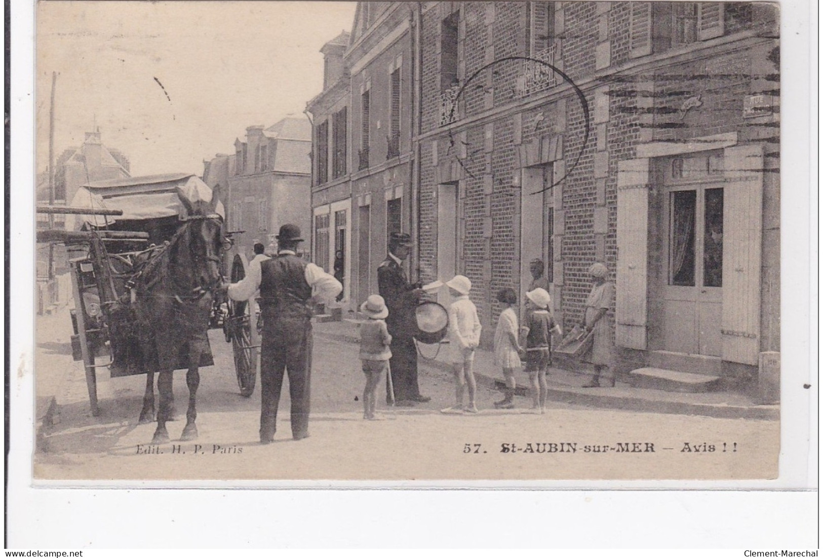 SAINT-AUBIN-sur-MER : Avis !!, Attelage, Joueur De Tambour - Tres Bon Etat - Saint Aubin