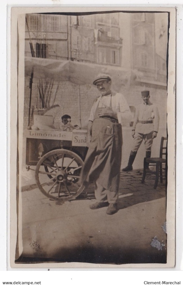 MARSEILLE ? : Carte Photo D'un Limonadier Ambulant - Bon état - Non Classés