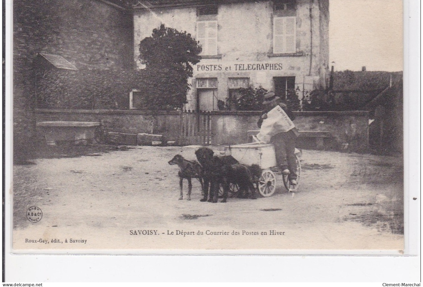 SAVOISY : Le Départ Du Courrier Des Postes En Hiver (voiture à Chien) - Très Bon état - Altri & Non Classificati