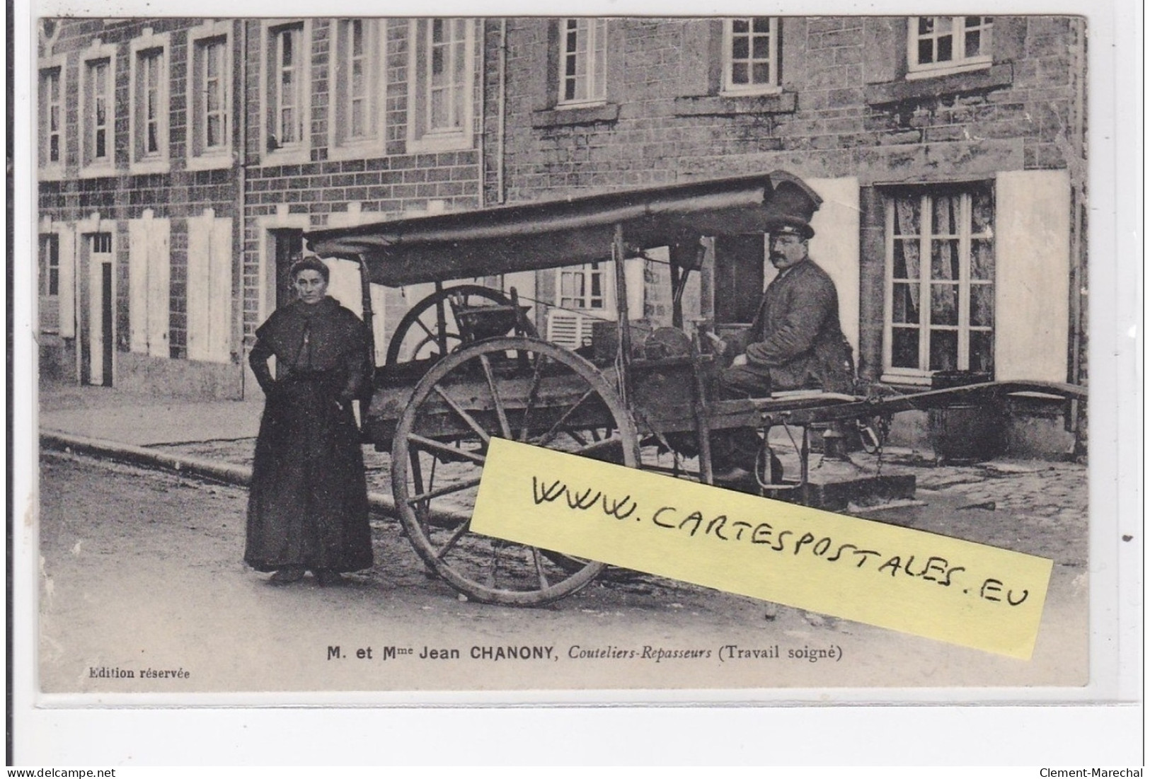 SAINT PIERRE EGLISE : Carte Publicitaire De Jean CHANONY - Coutelier Repasseur - Remouleur - état ( Légers Plis) - Saint Pierre Eglise