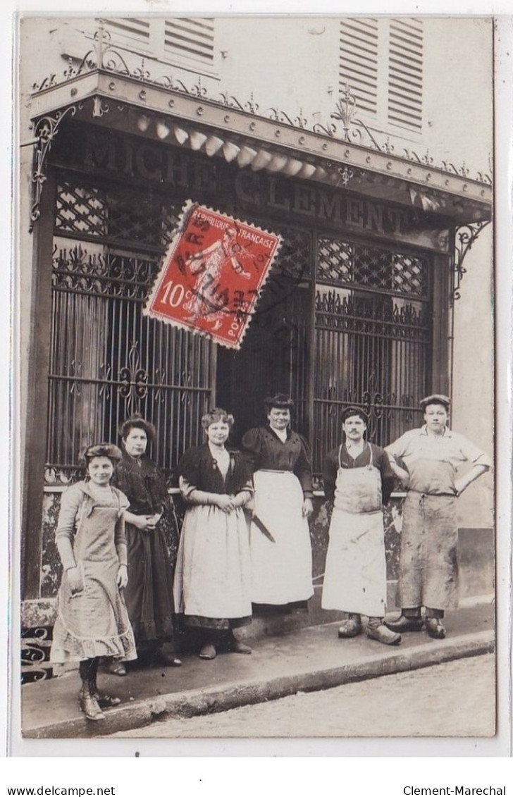 CHATEL SUR MOSELLE : Carte Photo De La Boucherie MICHE CLEMENT - Très Bon état - Chatel Sur Moselle