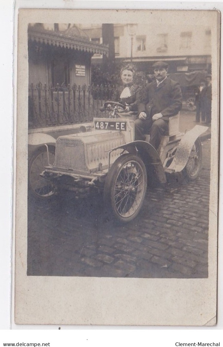 PARIS : Carte Photo D'une Automobile Conduite Par Une Femme - Bon état (un Petit Pli D'angle) - Trasporto Pubblico Stradale