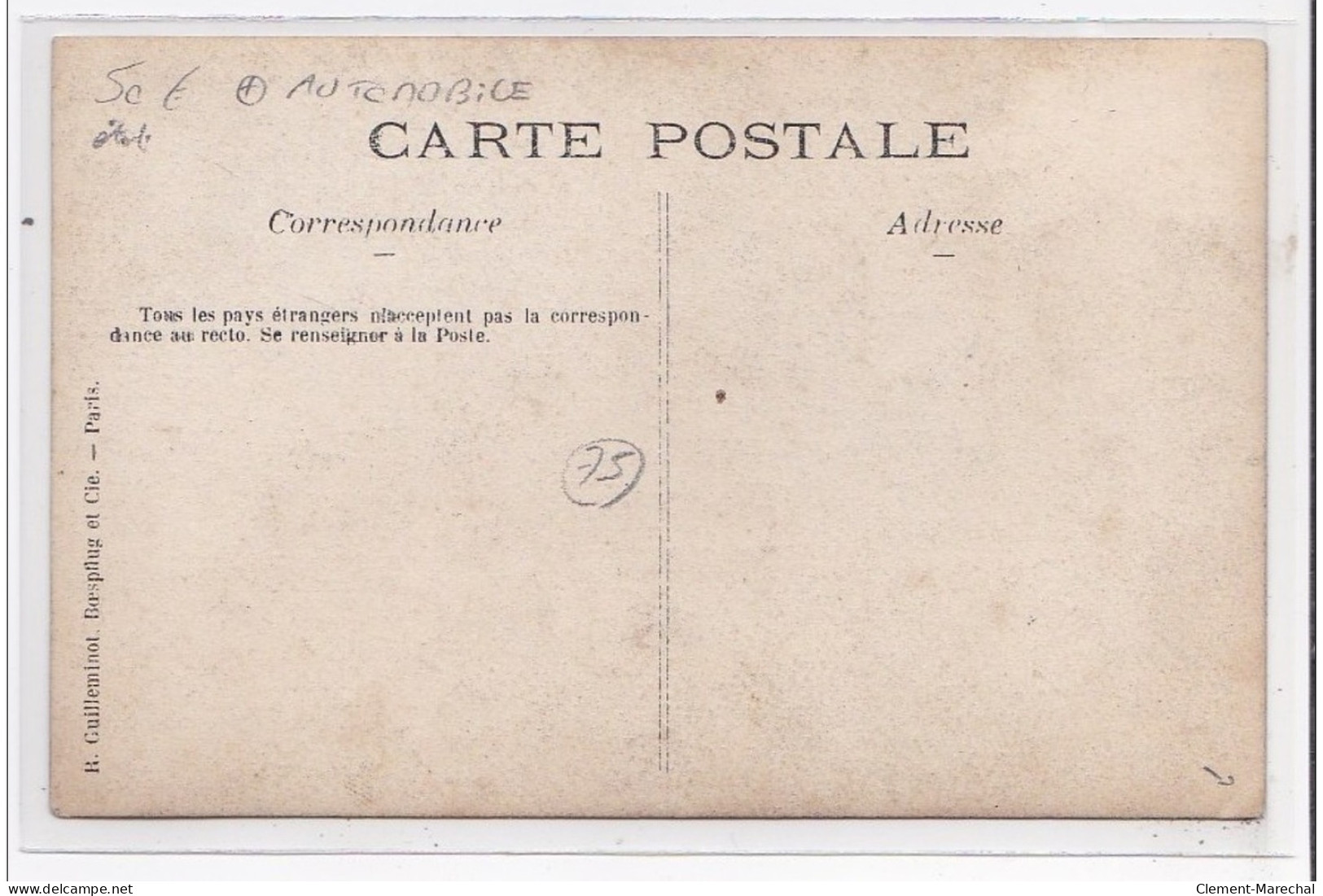 PARIS : Carte Photo D'une Automobile Conduite Par Une Femme - Bon état (un Petit Pli D'angle) - Public Transport (surface)