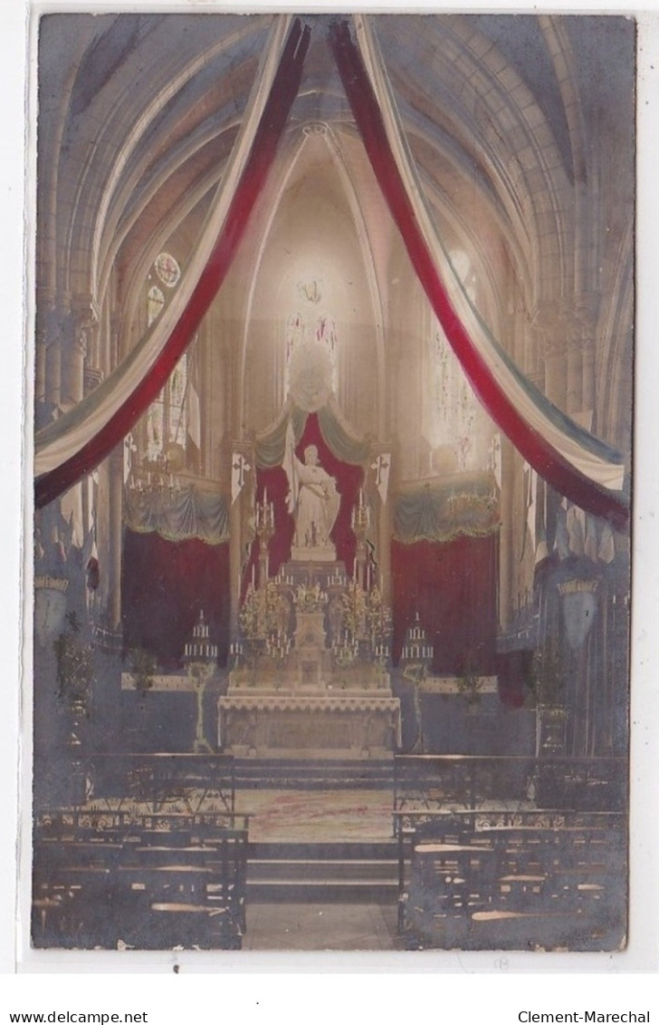 MANTES SUR SEINE : Carte Photo De La Statue De Jeanne D'Arc En 1924 (église) - Très Bon état - Mantes La Jolie