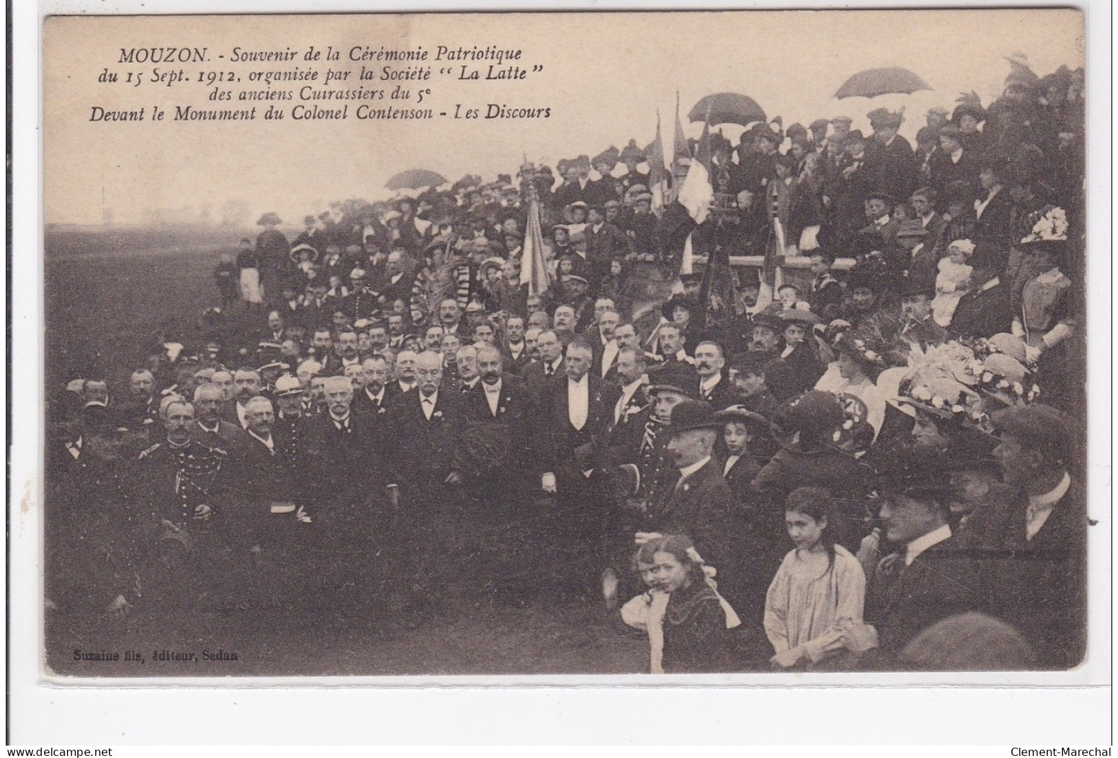 MOUZON : Souvenir De La Cérémonie Patriotique En 1912 """"La Latte"""" (militaires) - Très Bon état - Andere & Zonder Classificatie