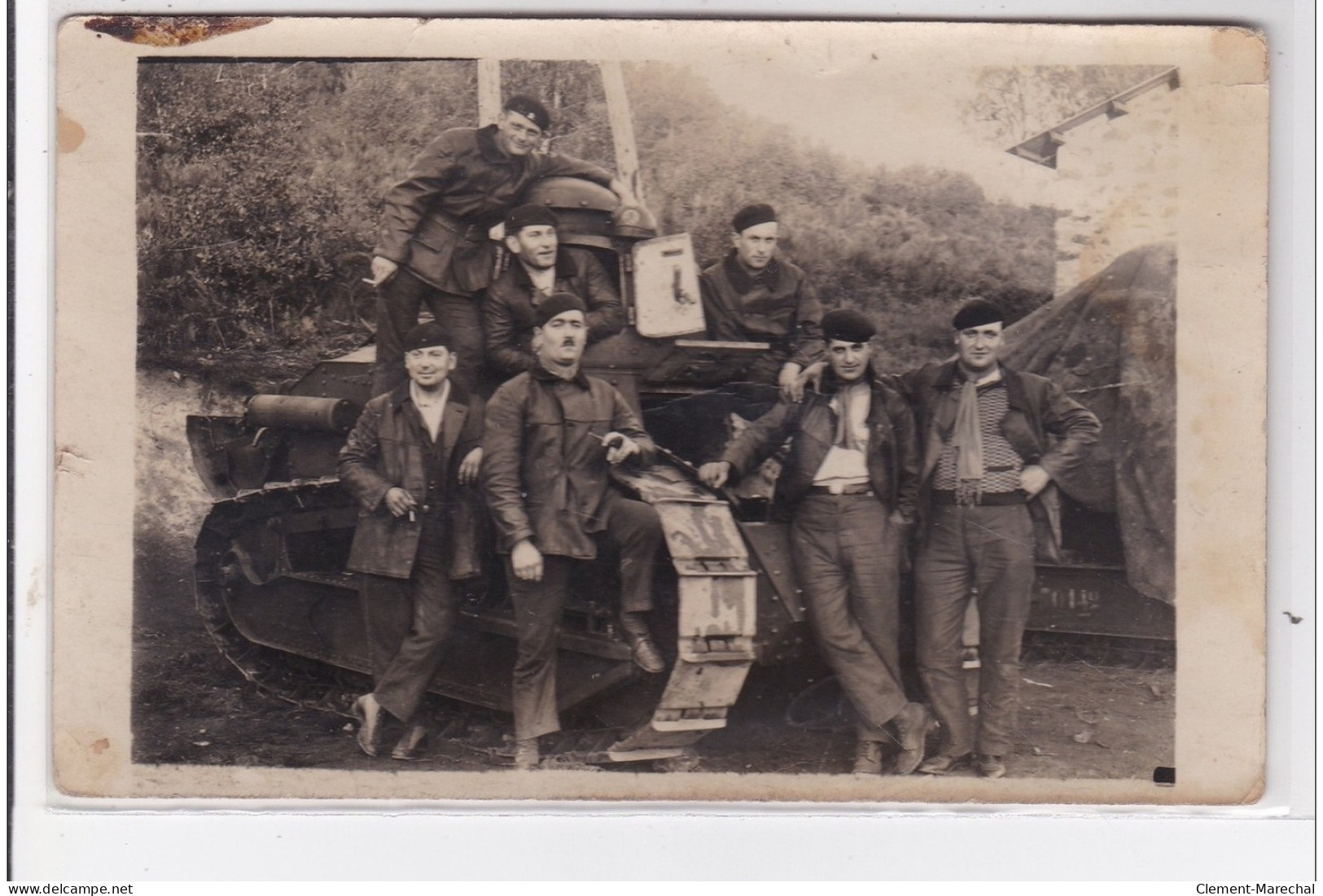 CAMP DE LA COURTINE : Carte Photo De Tankistes (char - Militaire) - Bon état - La Courtine