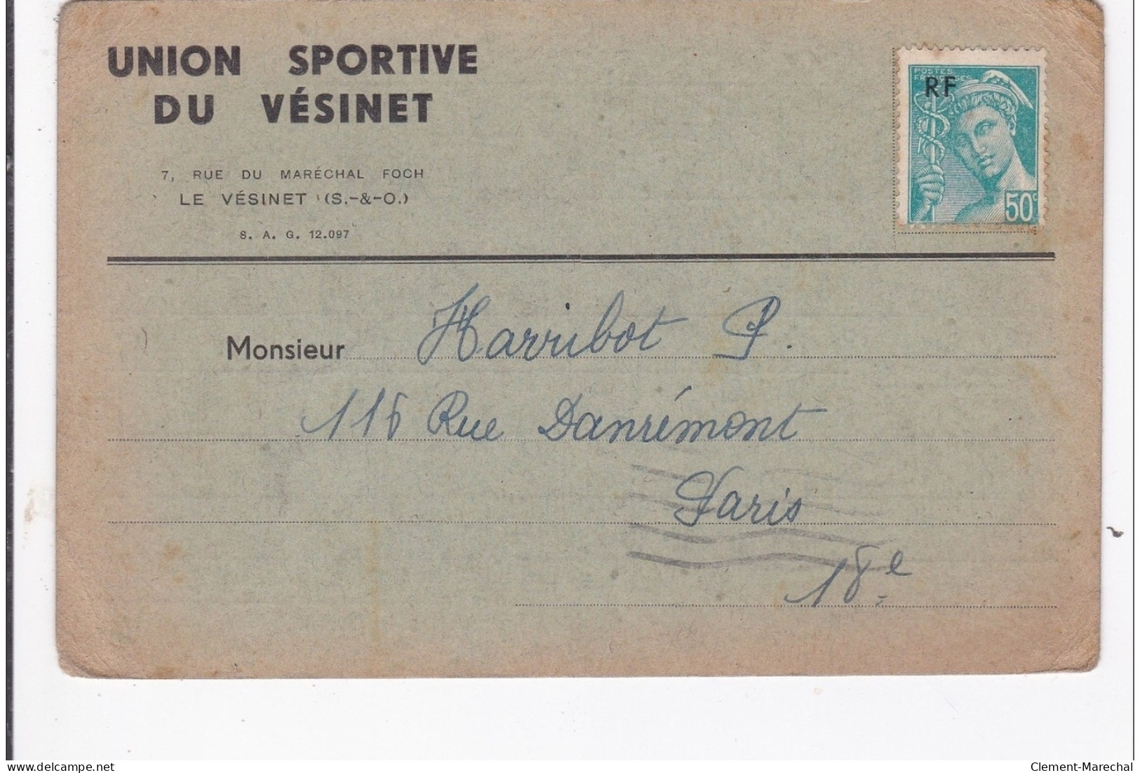 LE VESINET : Lot De 5 Cartes De L'union Sportive Du Vésinet Vers 1940 - Bon état Général - Le Vésinet