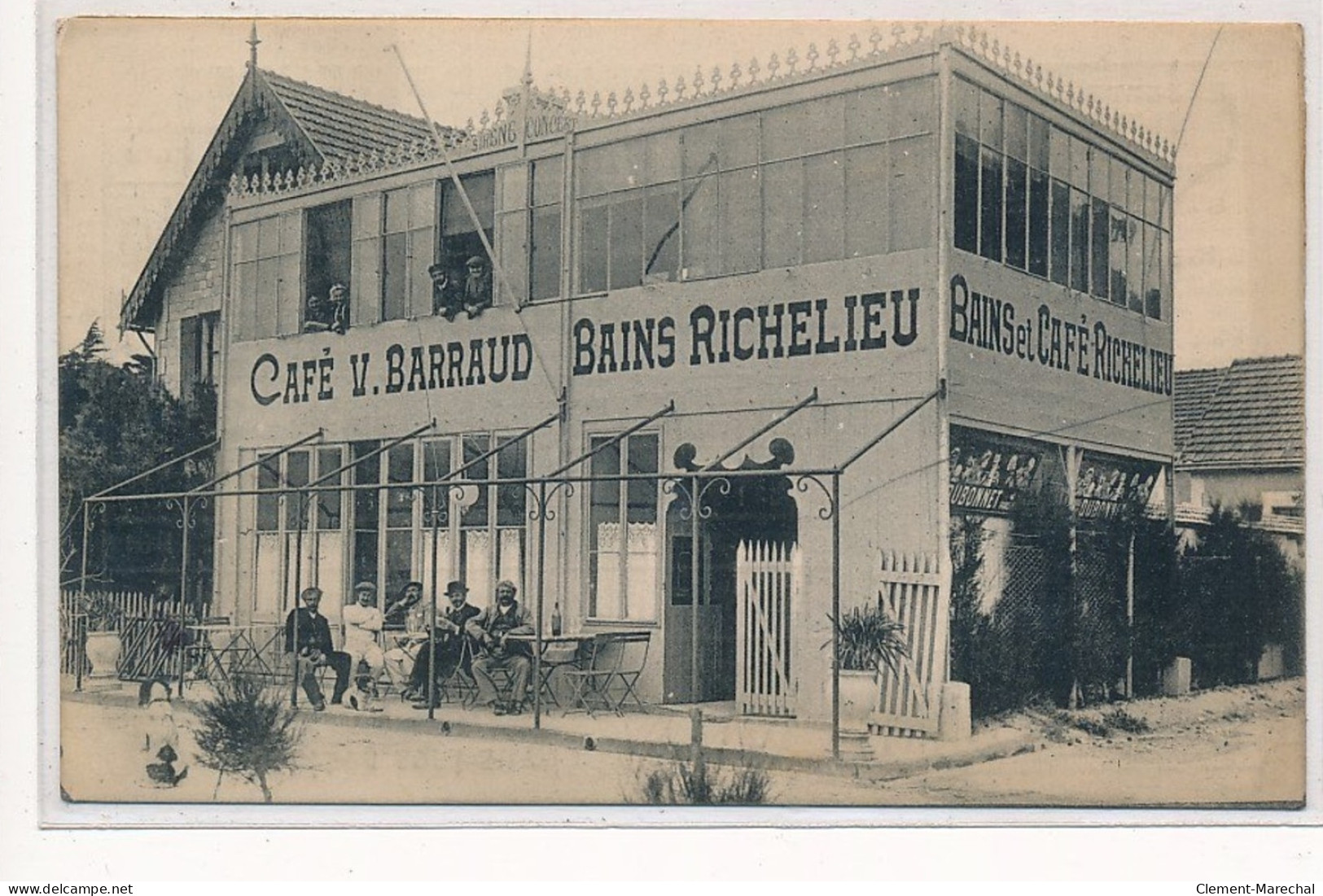 CHATELAILLON : Café V. Barraud, Bains Richelieu - Tres Bon Etat - Châtelaillon-Plage