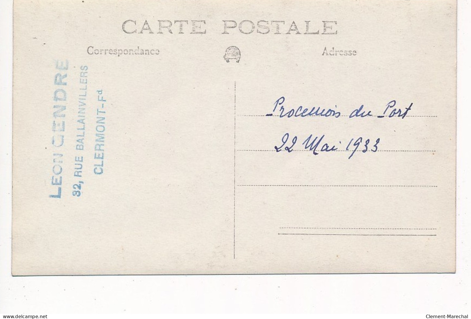 CLERMONT- FERRAND : 4 Documents, Procession Du Port 22 Mai 1933 - Arras