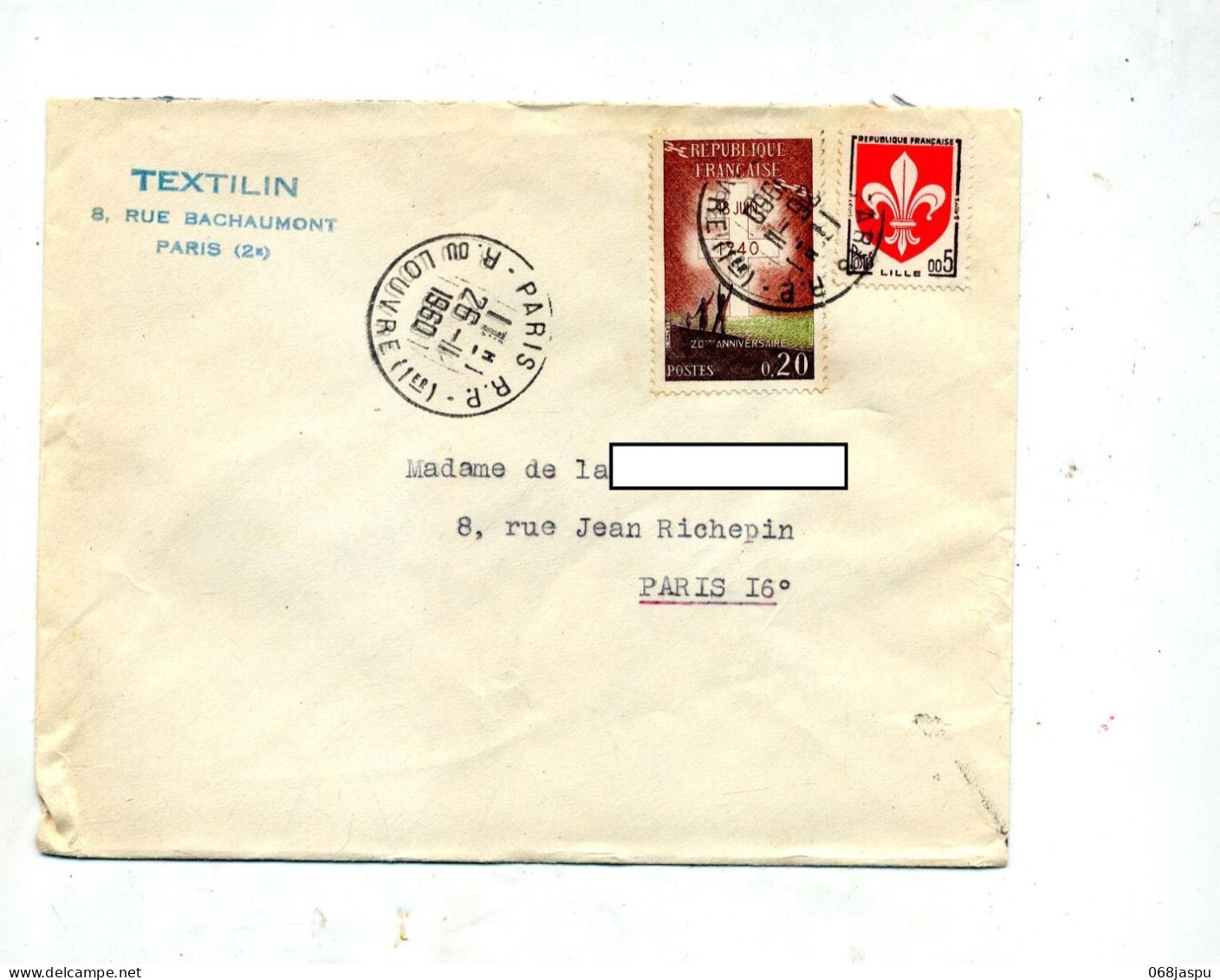 Lettre Cachet Paris Sur Juin 1940 - Manual Postmarks