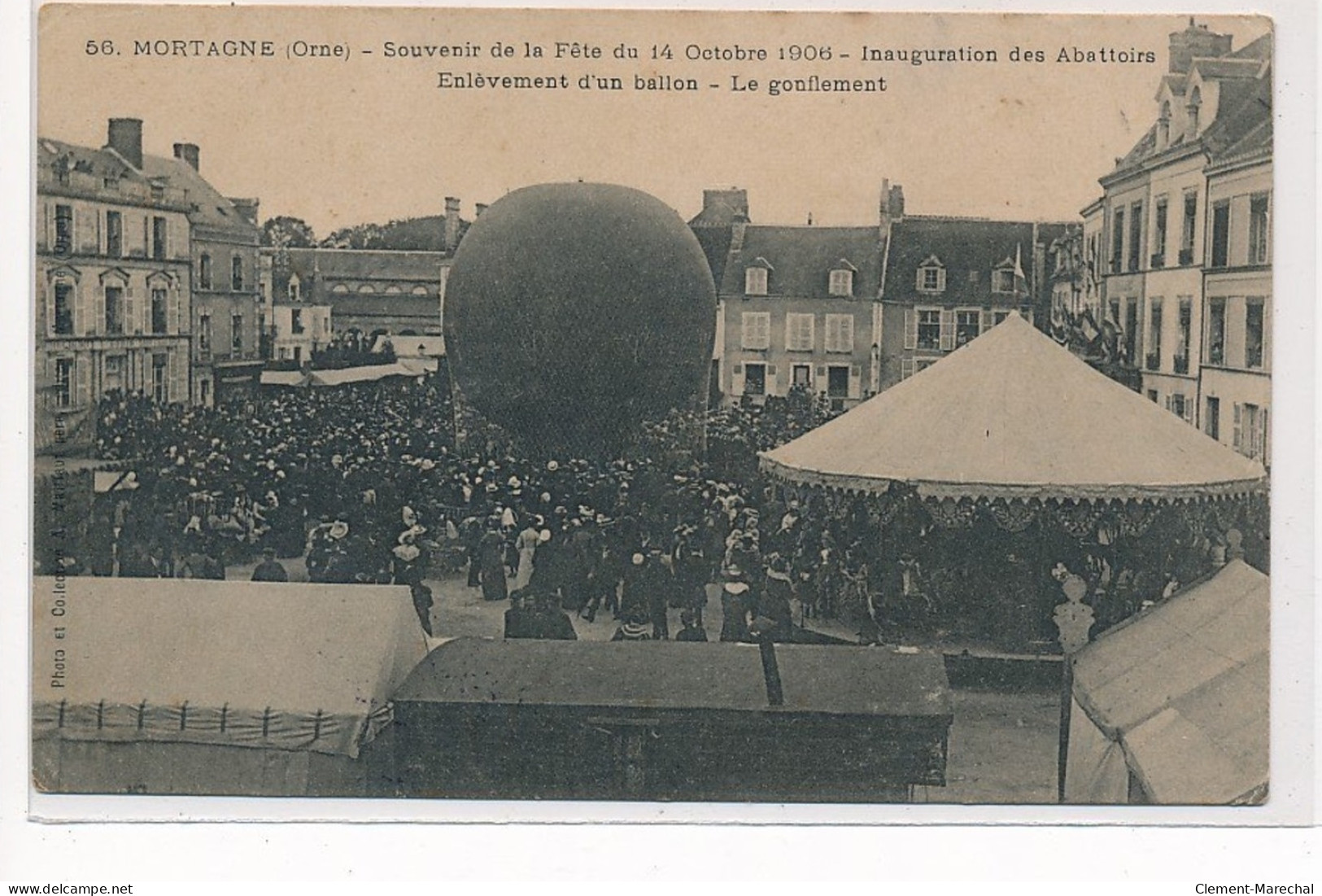 MORTAGNE : Souvenir De La Fete Du 14 Octobre 1906 Inauguration Des Abattoirs Enlevement D'un Ballon - Etat - Mortagne Au Perche