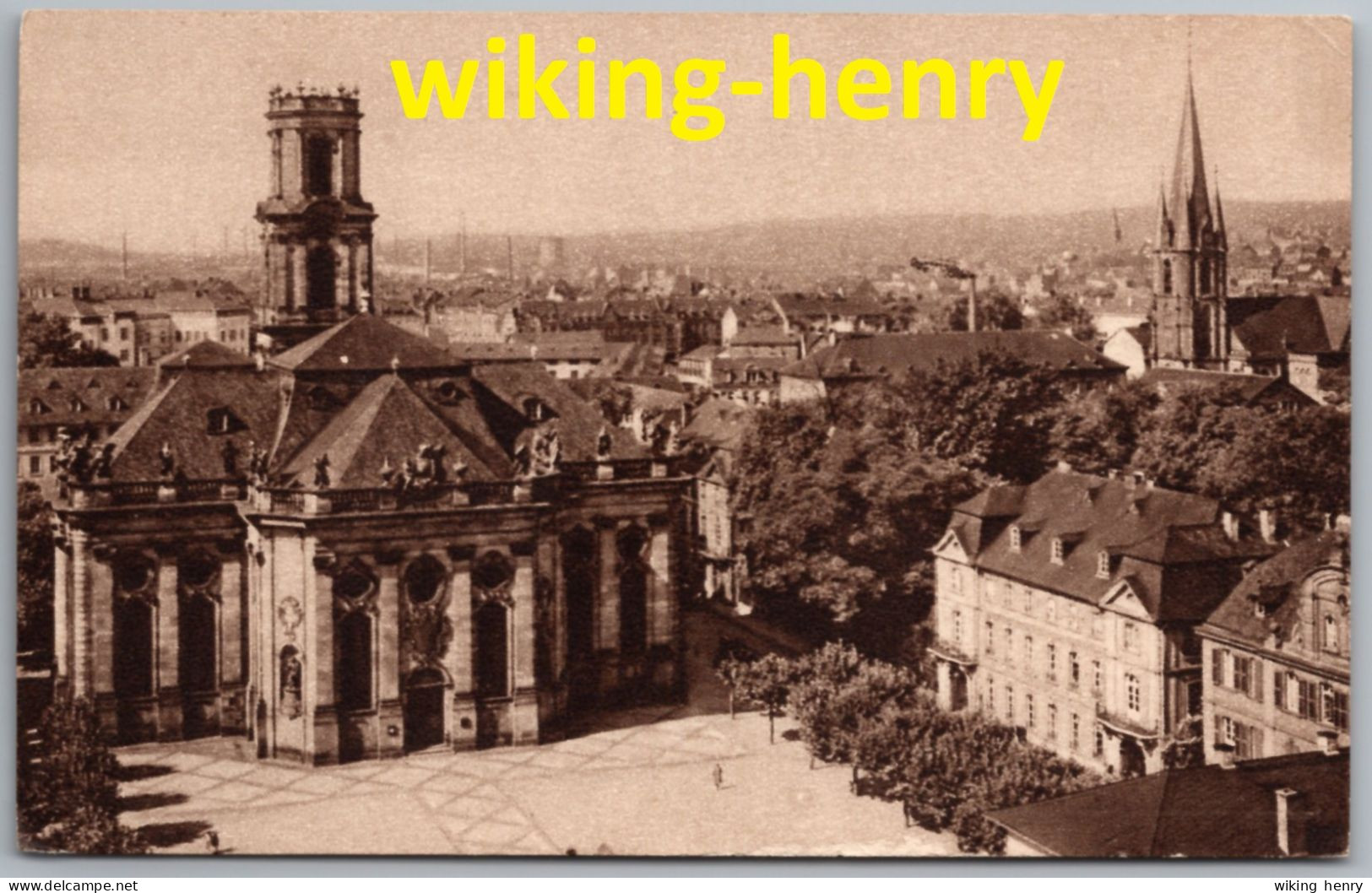 Saarbrücken - S/w Mit Ludwigskirche Und St. Jakobskirche - Bildpostkarte Des Saar Hilfswerks - Saarbrücken