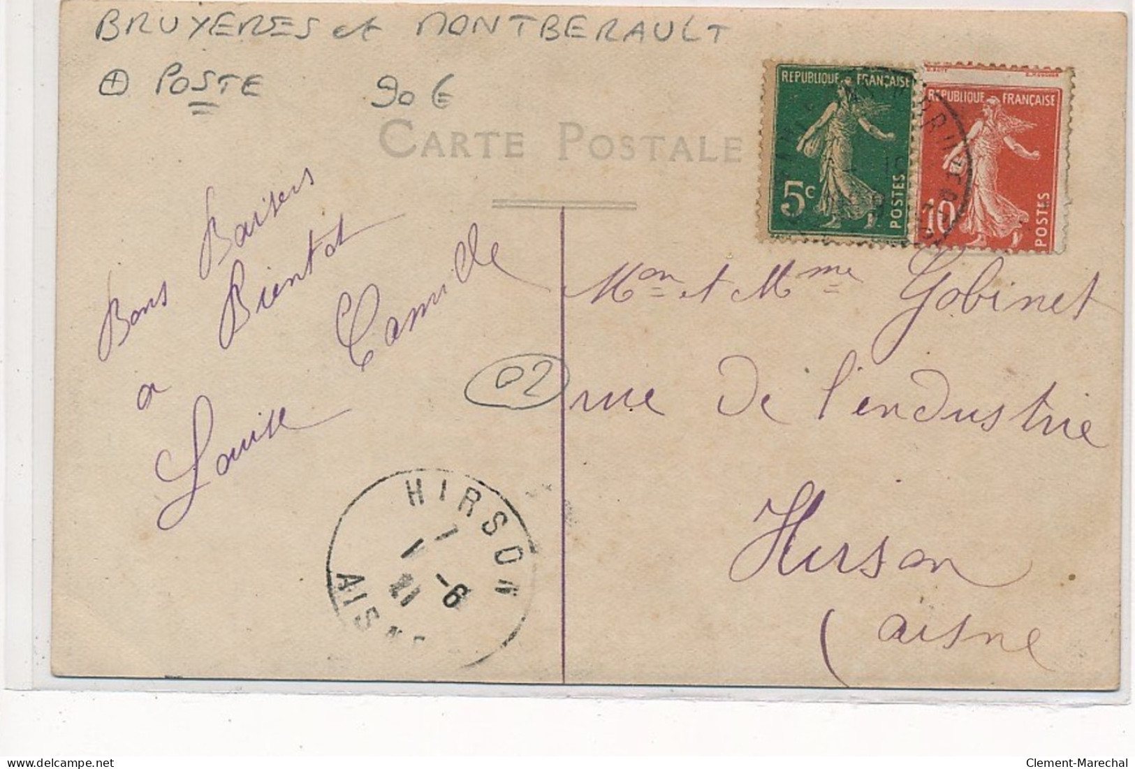 AISNE : Bruyeres Et Montberault, Poste - Tres Bon Etat - Other & Unclassified