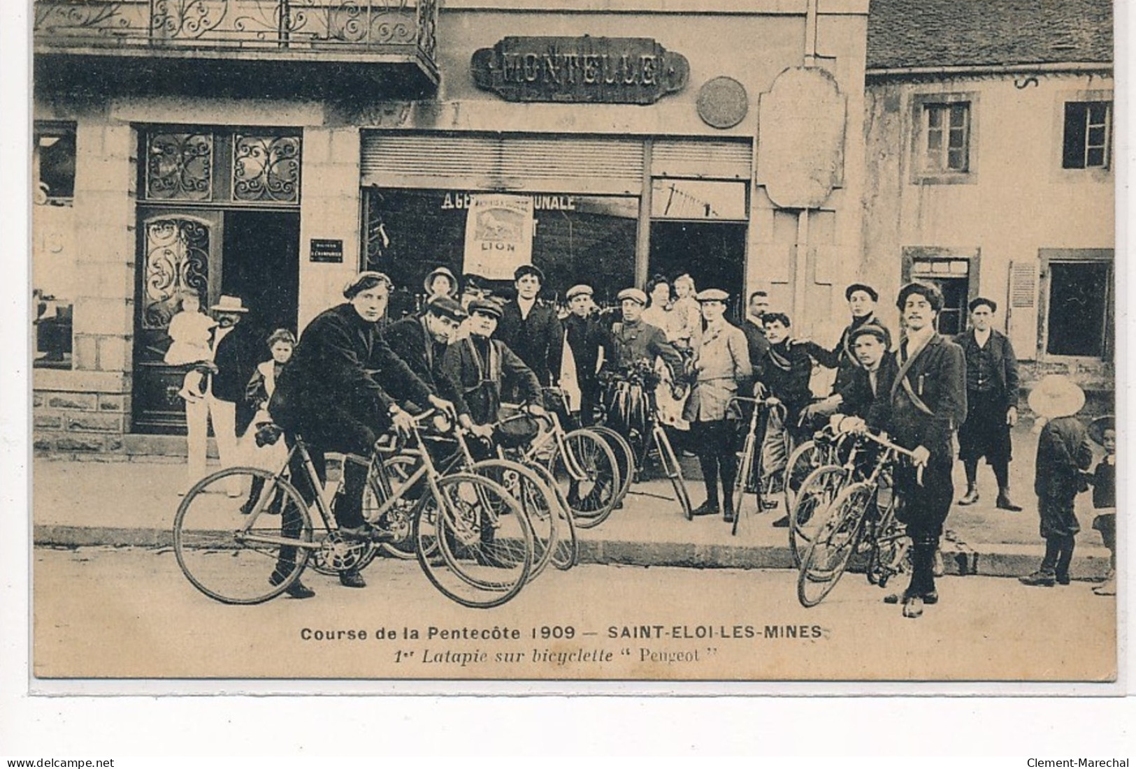 SAINT-ELOI-les-MINES : Course De La Pentecôte 1909, 1er Latapie Sur Bicyclette "peugeot" - Etat - Saint Eloy Les Mines