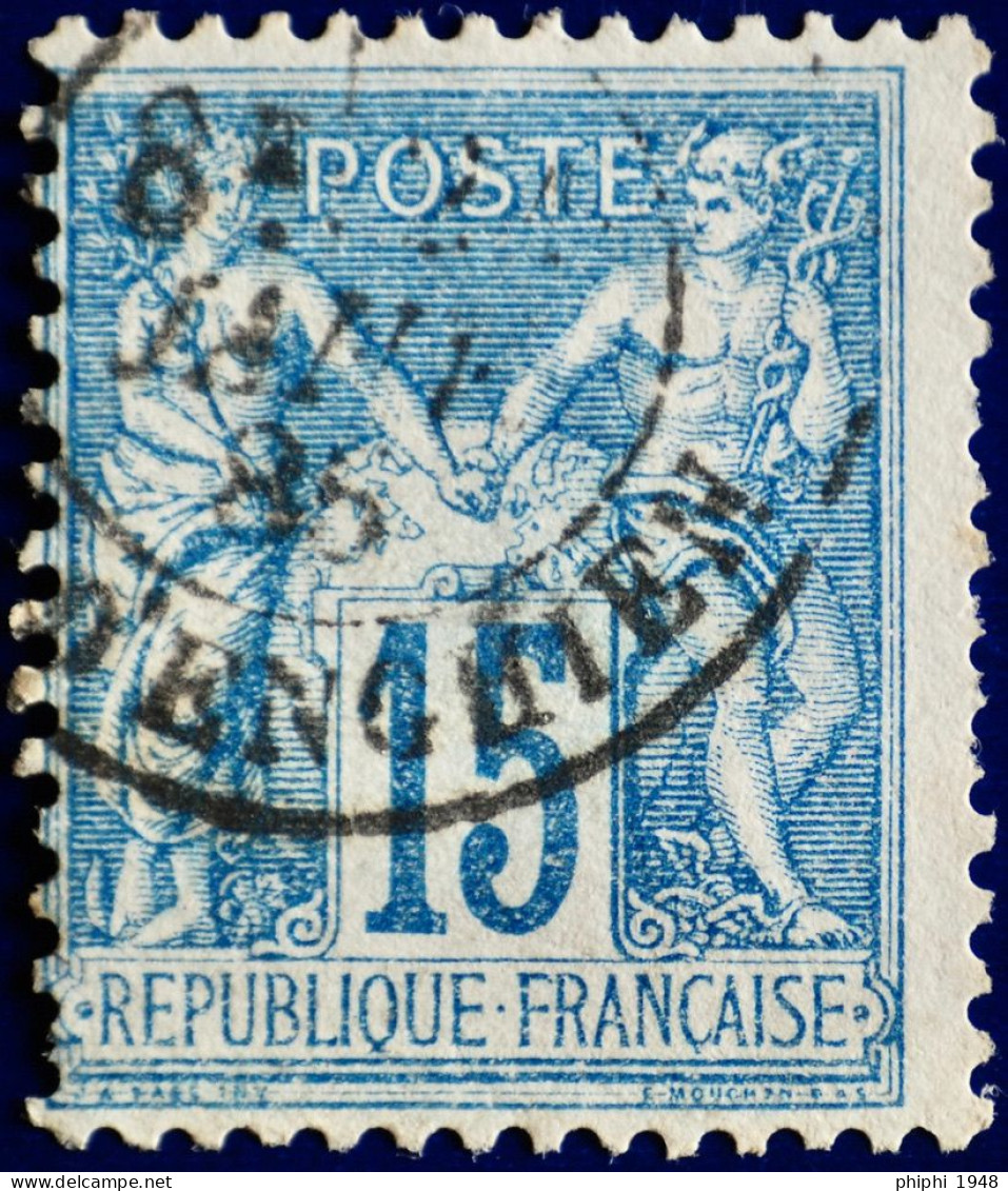 -Sage    Obl   :  BUREAUX De QUARTIER De PARIS.  R D'ENGHIEN 1885. - 1876-1898 Sage (Type II)