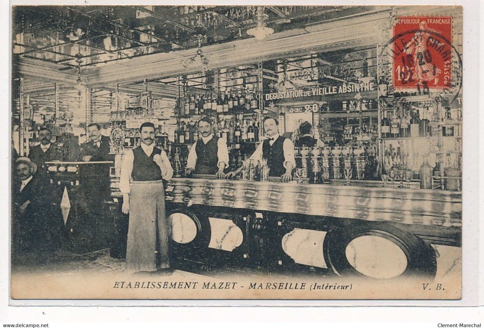 MARSEILLE : établissement Mazet (interieur), Dégustation De Vieille Absinthe - Tres Bon Etat - Unclassified