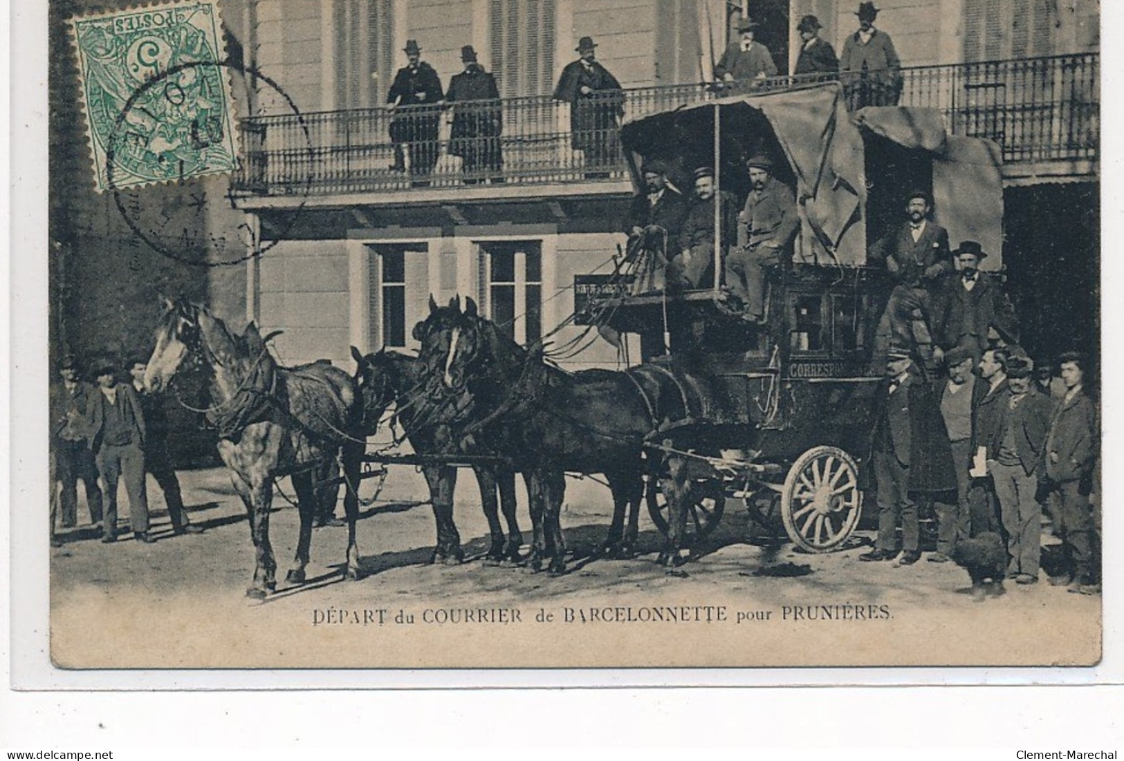 BARCELONNETTE : Depart Du Courrier Pour Prunieres, Attelage à 3 Chevaux - Tres Bon Etat - Barcelonnette