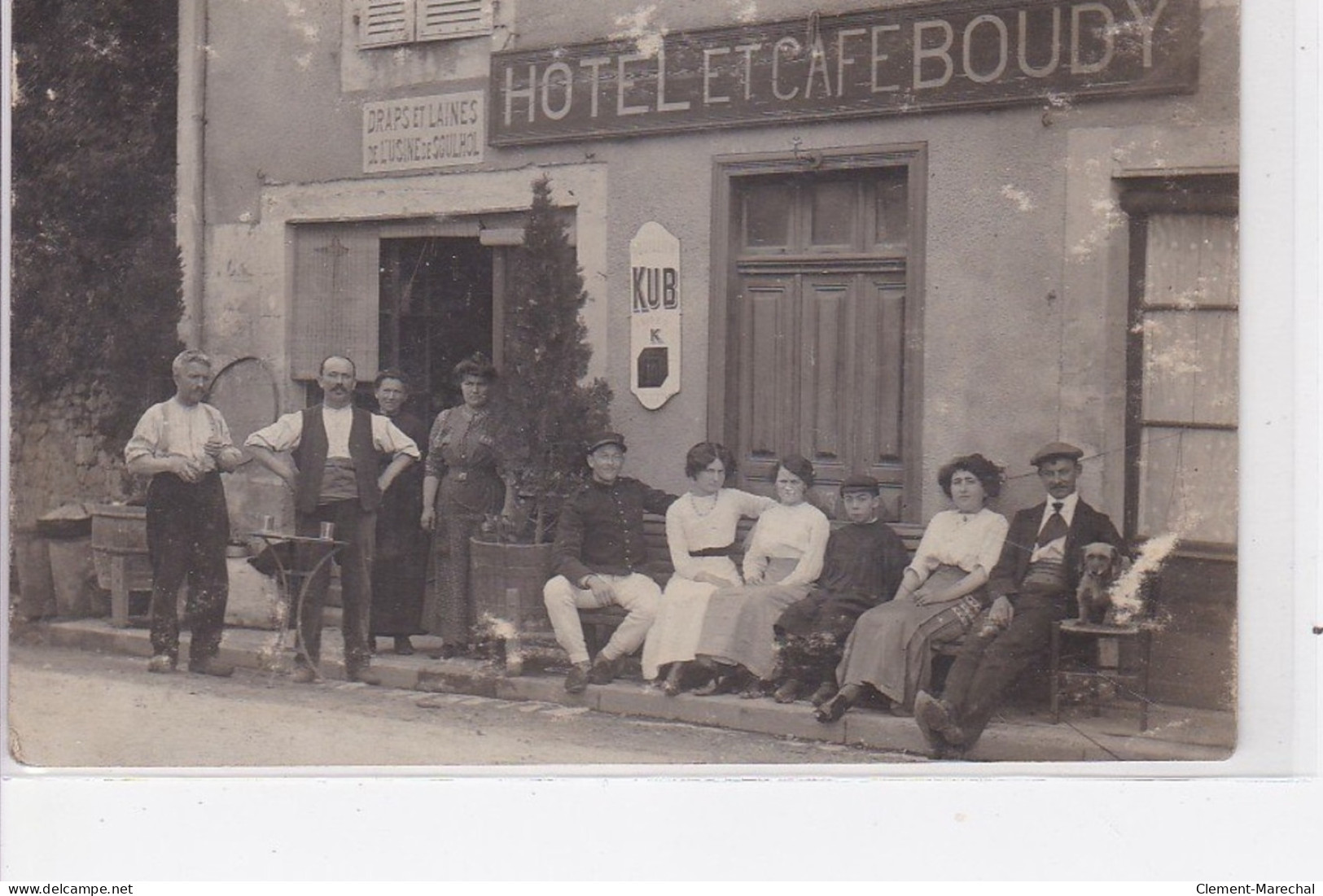 SAINT CERE ? : Carte Photo De L'hotel Et Café BOUDY ( Draps De L'usine De SOULHOL) - Très Bon état - Sonstige & Ohne Zuordnung