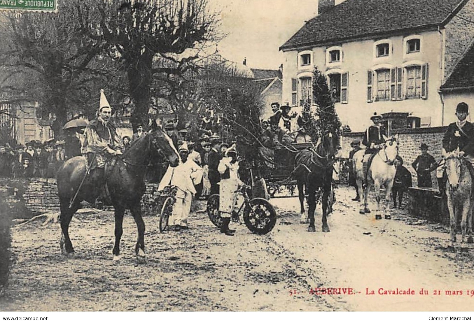 AUBERIVE : La Cavalcade Du 21 Mars 1909 - Tres Bon Etat - Auberive