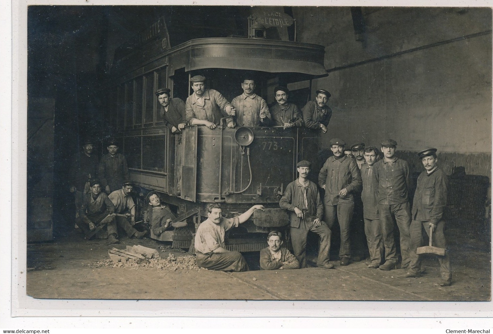 PARIS : Carte Photo D'un Tramway (place De L'Etoile à La Villette)  - Très Bon état - Transport Urbain En Surface