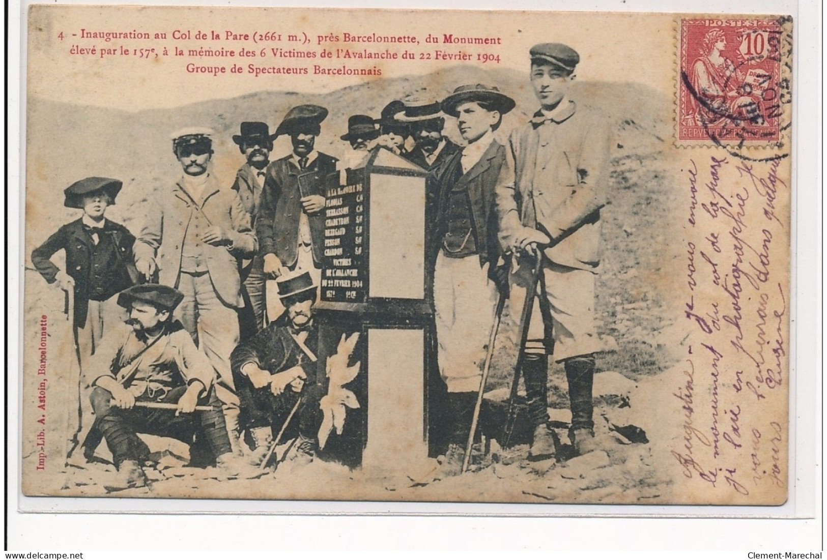 Pres BARCELONNETTE : Inauguration Au Col De La Pare, Monument Eleve Par Le 157e - Etat - Barcelonnetta