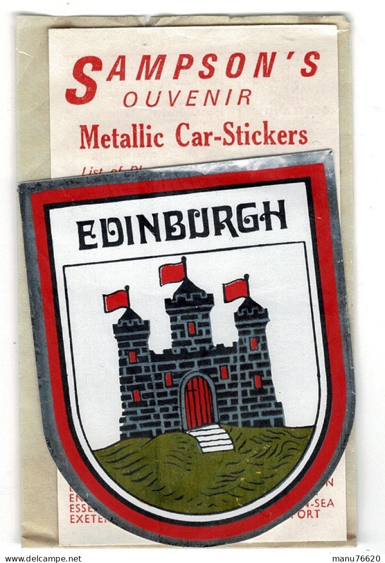 Ref 1 - Blason , écusson : Métallic Car-stickers . EDINBURGH . - Autres & Non Classés