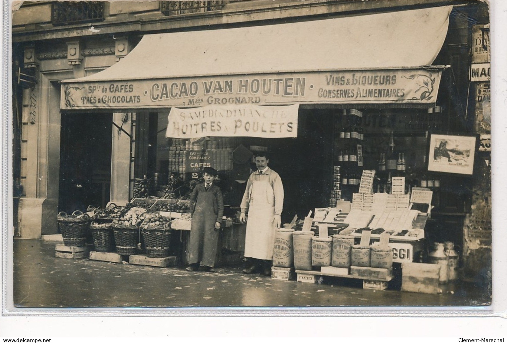 PARIS 14 ème : Carte Photo De L'épicerie Grognard Cacao Van Houten (121 Avenue Du Maine) - Etat - Distretto: 14