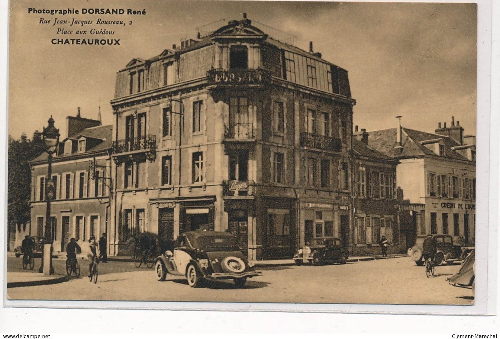 CHATEAUROUX : Rue Jean-jacques Rousseau Place Aux Guédoux Photographie Dorsand René, Autographe - Tres Bon Etat - Chateauroux