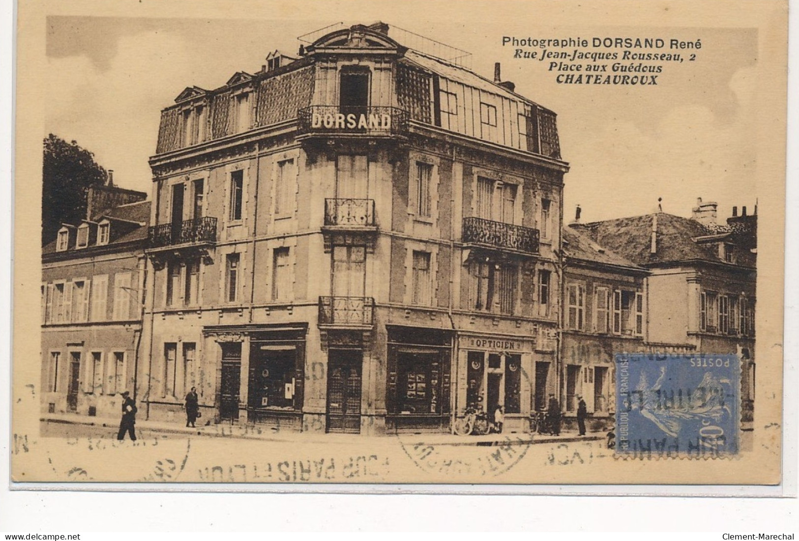 CHATEAUROUX : Rue Jean-jacques Rousseau Place Aux Guédoux Photographie Dorsand René, Autographe - Tres Bon Etat - Chateauroux