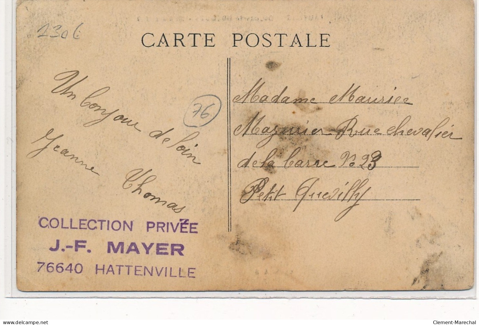 FAUVILLE : Boucherie Bouquet, 20 Mars 1913 - Tres Bon Etat - Other & Unclassified