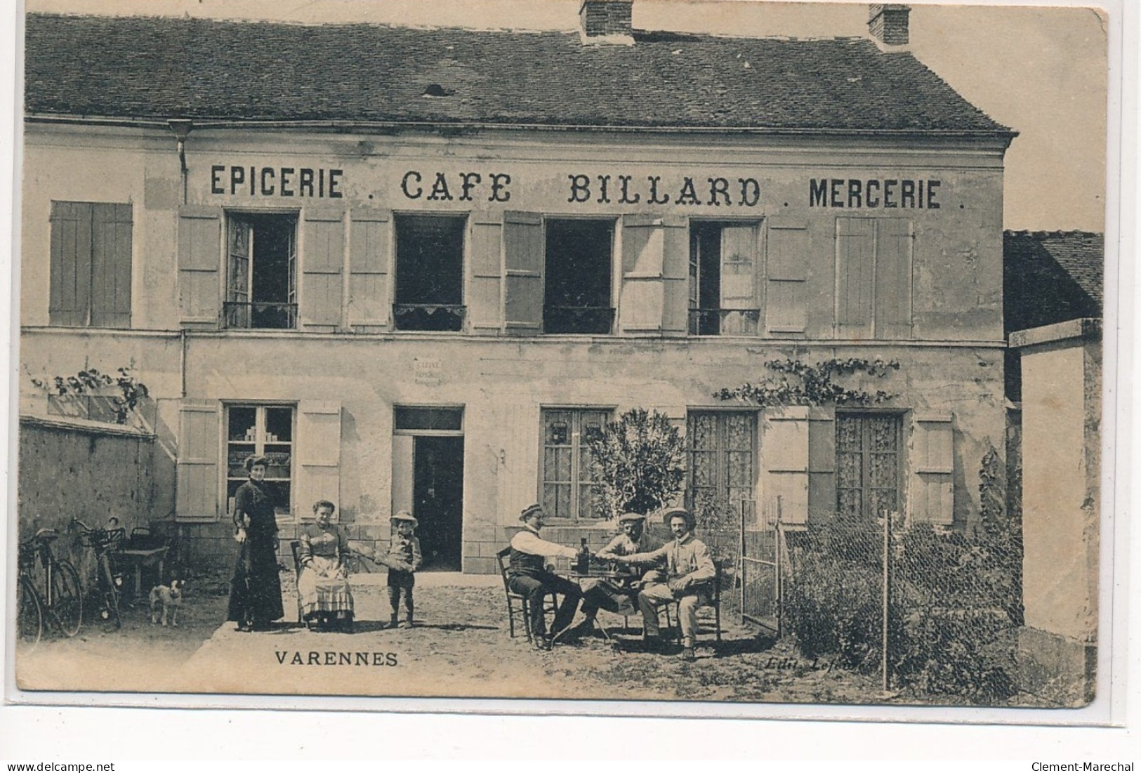 VARENNES : Epicerie Café Billard Mercerie, Personnages, Apéro - Tres Bon Etat - Other & Unclassified