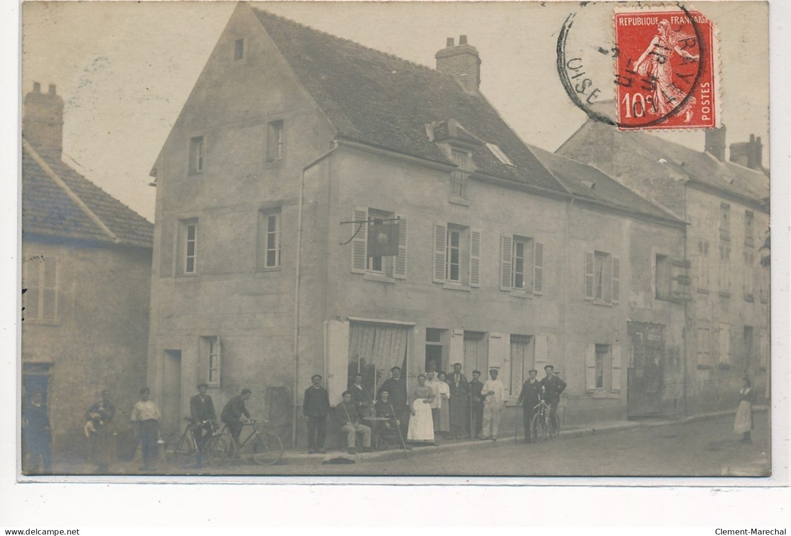 CHAUSSY : Carte Photo Du Café, Billards - Tres Bon Etat - Autres & Non Classés