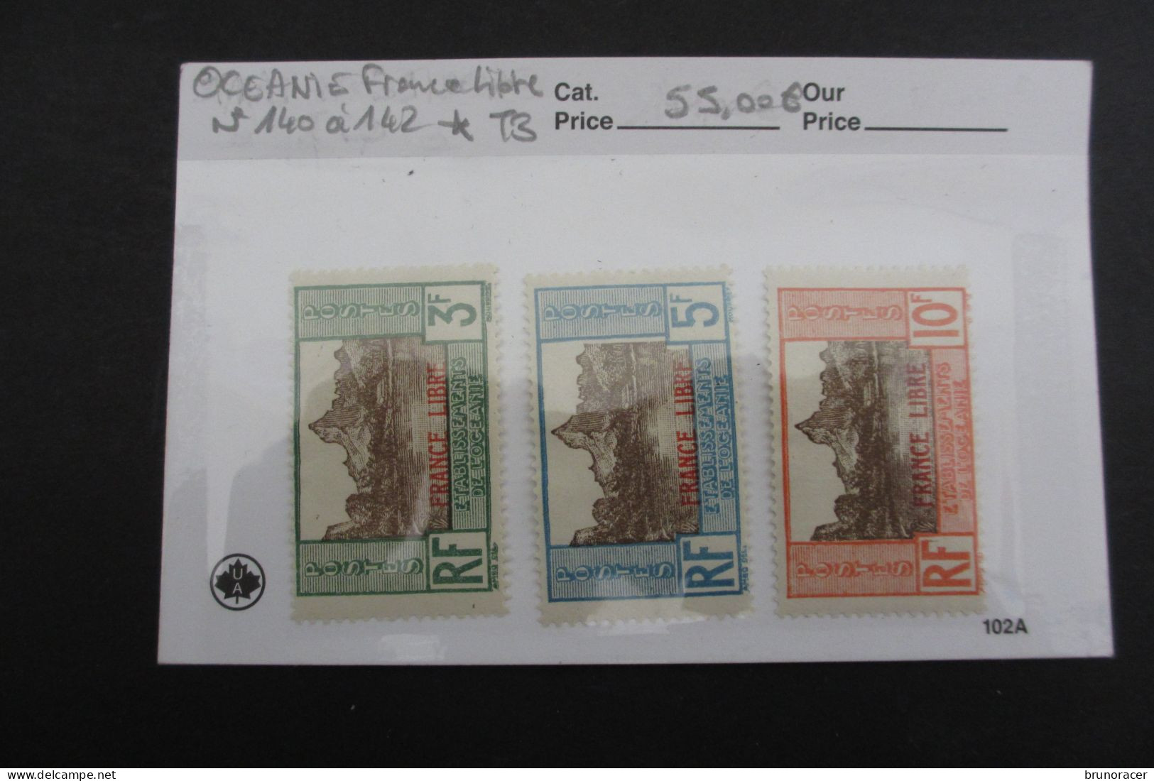 OCEANIE FRANCE LIBRE N°140 à 142 NEUF* TB COTE 55 EUROS VOIR SCANS - Unused Stamps