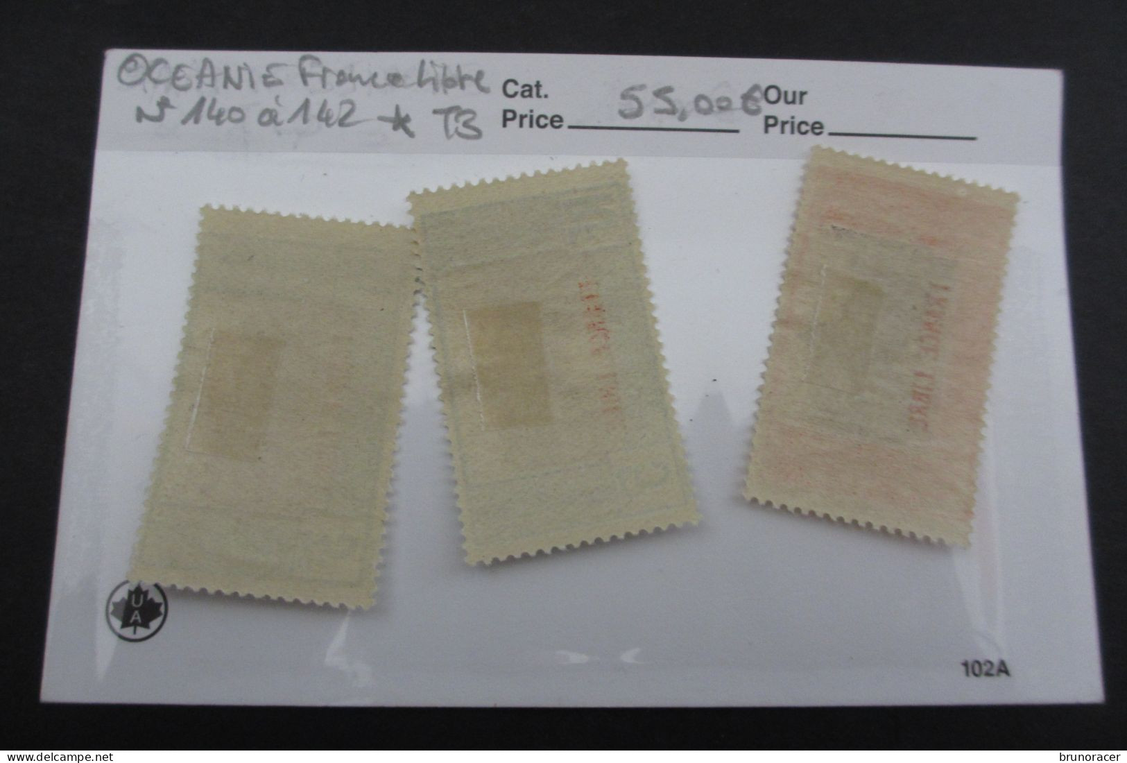 OCEANIE FRANCE LIBRE N°140 à 142 NEUF* TB COTE 55 EUROS VOIR SCANS - Unused Stamps